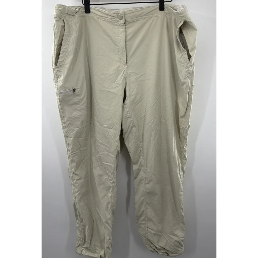 Ll Bean Pants Hiking Straight Leg Nylon Blend Camp Cargo 20W Plus Womens‎